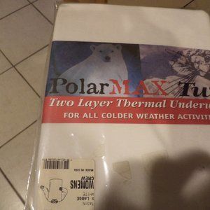 PolarMAX Two~Crew Neck Two Layer Thermal Underwear Top~Long Sleeves~White~XL~NIB